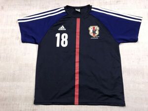 アディダス adidas サッカー 日本代表 ドライメッシュ ユニフォーム 半袖Tシャツ カットソー メンズ ポリエステル100% サイズO 紺