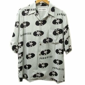 24ss WACKO MARIA ワコマリア HAWAIIAN SHIRT S/S (TYPE4) レコード柄 ハワイアンシャツ S グレー