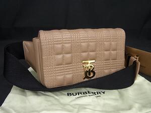 1円■極美品■ BURBERRY バーバリー ローラ レザー クロスボディ ショルダーバッグ ボディバッグ 斜め掛け レディース ブラウン系 FF6363