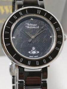 1円スタート【不動/箱付】Vivienne Westwood　ヴィヴィアンウエストウッド　腕時計　VV124BKBK　クオーツ　ギャラ/タグ有り