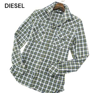 DIESEL ディーゼル 秋冬 長袖 スリム★ ウエスタン チェック ネル シャツ Sz.S　メンズ　A4T05437_5#B