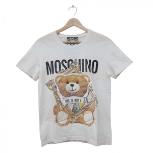 モスキーノ MOSCHINO 半袖Tシャツ サイズM - 白×ブラウン×マルチ レディース クルーネック/COUTURE/クマ トップス