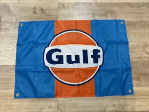 約60x90cm ガルフ特大フラッグ バナー タペストリー 旗 ガレージ装飾 旧車 USDM GULF オイル レース 店内装飾 DATSUN ミシュラン 