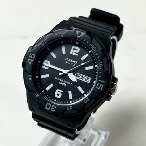 【実働】 CASIO MRW-200H カシオ 回転ベゼル アナログ クオーツ 100m 防水 メンズ 腕時計 ウォッチ ブラック 稼働品