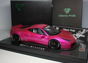 ▲Wataru Kato直筆！世界限定2台！No.02/02！LBWK 1/18 フェラーリ Ferrari 458 Italia LB Works Liberty Walk Duck Tail Carbon Base