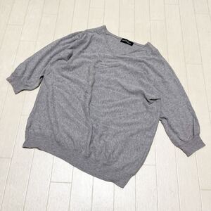 和427★ GREEN LABEL RELAXING UNITED ARROWS 7分袖ほど ニット セーター Vネック グレー レディース グリーンレーベルリラクシング