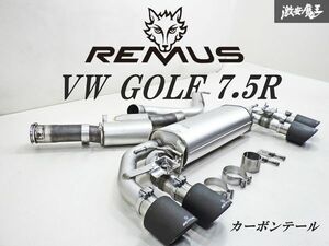 【希少 程度良好!!】 REMUS レムス VW ゴルフ 7.5R 2017年5月〜2021年 ステンレス マフラー カーボン マフラーカッター 付 56517 1500 棚1B