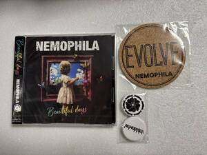 新品未開封 NEMOPHILA Beautiful days 通常盤 曲順違い レア　ネモフィラ ジャパメタ タワレコ特典 缶バッチ EVOLVE コルクコースター付