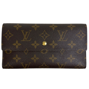 ルイ・ヴィトン Louis Vuitton ポルトトレゾール インターナショナル 札入れ 三つ折り モノグラム ブラウン M61215 レディース 【中古】