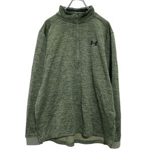 UNDER ARMOUR ハーフジップ ジャージ トレーナー XL オリーブ アンダーアーマー 裏フリース 古着卸 アメリカ仕入 a608-6838