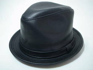 【送料無料 即決】New York HatニューヨークハットNewYorkHat USA製 Lambskin Fedora レザー素材 本革製 中折れ ハット 黒 XL 新品 米国製