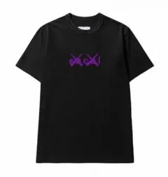 sacai KAWS Flock Print T-shrit BLACK