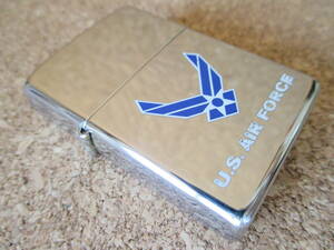 ZIPPO 『U.S.AIR FORCE エアフォース 鏡面仕上げ』2002年8月製造 アメリカ合衆国 米空軍 ARMY MARINES オイルライター ジッポー 廃版激レア