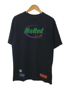 HERON PRESTON◆MeltedロゴTシャツ/XS/コットン/BLK/HMAA001S19632041//