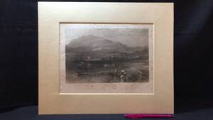 【真作 J.M.W.Turner(ターナー)/銅版画15】『Beaumaris』●イギリスロマン主義●縦33.5×横40.5㎝●検)リトグラフ/水彩画/風景画