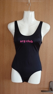 ☆arg clubロゴ入りワンピース水着☆黒×ピンク☆11L☆