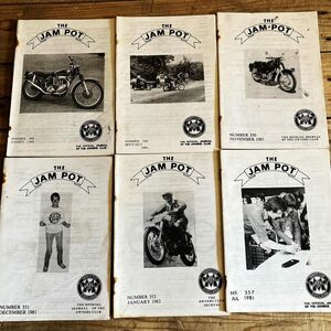 B1347　1981年 「JAM POT」 ジャムポット 6冊セット 　オーナーズクラブ　会報誌　ヴィンテージ 英国車 バイク 旧車 ビンテージ 自動車