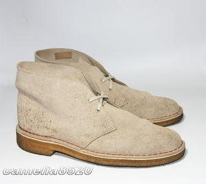 Clarks DESERT BOOT クラークス デザートブーツ サンドベージュ スエード レザー UK8.5 US9 26.5～27cm USED 