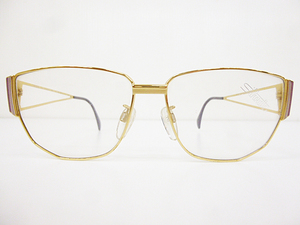 ∞【デッドストック】Silhouette シルエット 眼鏡 メガネフレーム M6125 57[]14-140 メタル フルリム ゴールド オーストリア製 □H8