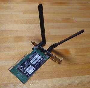 Cisco シスコ デュアルバンド ワイヤレス LAN PCI アダプター Linksys WMP600N IEEE 802.11 n/g/b/a ハイパワーアンテナ×2 付