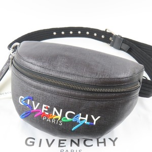 95933★1円スタート★GIVENCHY ジバンシィ 未使用品 ロゴ ショルダーバッグ ボディバッグ PVC ブラック