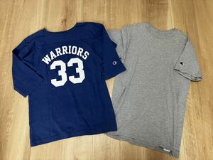 チャンピオン/champion tシャツ2枚セット　T1011 WARRIORS５分丈　Sサイズ　USA製