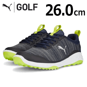 PUMA FUISON PRO 377041 【プーマ】【スパイクレス】【サイズ：26.0cm】【カラー：02 Navy/Silver/Lime】【GolfShoes】