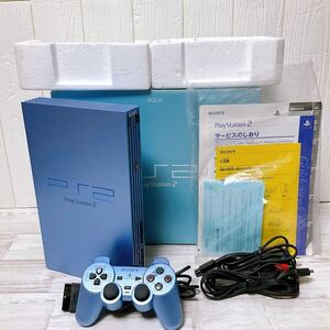 SONY PS2 PlayStation2 本体 SCPH-39000 アクアブルー PlayStation 2 39000 AQUA BLUE ソニー 外箱 プレステ2