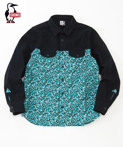 CHUMS Dot Camo Nel Shirt Black／Green Camo チャムス ドットカモ ネル シャツ（メンズ）ブラック／グリーン カモ CH02-1019／XL／LL