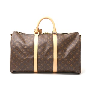 LOUIS VUITTON ルイヴィトン キーポル・バンドリエール 50 M41416 2WAY ショルダー ボストンバッグ モノグラム×レザー ブラウン メンズ