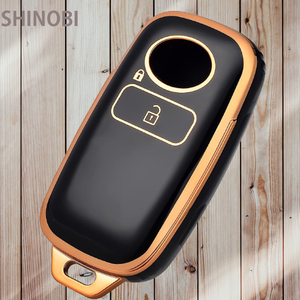 トヨタ・ダイハツ車 互換 TPU スマートキー ケース キー カバー 2ボタンタイプ ダイハツ ロッキー・タフト / トヨタ ライズ Gold Black