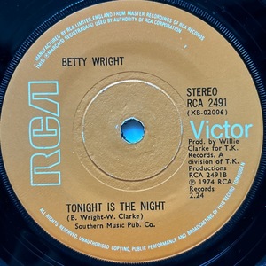 【試聴 7inch】Betty Wright / Tonight Is The Night 7インチ 45 muro koco フリーソウル サバービア Color Me Badd DJ Quik