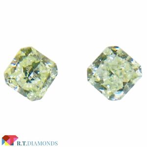 LIGHT YELLOW GREEN 0.090ct/0.085ct SQ/RT2527/CGL