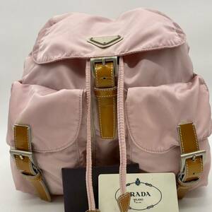 美品【カード付き】【プラダ PRADA】リュックサック バックパック デイパック ヴェラ B2811 三角ロゴ テスートナイロン ピンク系 リリア