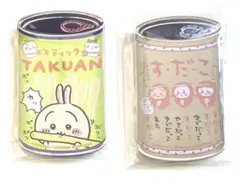 ちいかわ　mitamemo缶バッジ　うさぎ　すだこ、スティックTAKUAN