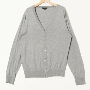 メール便◯ JOHN SMEDLEY ジョンスメドレー サイズM 長袖 Vネック カーディガン コットン100％ 灰色/グレー 無地 シンプル メンズ トップス