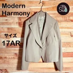 Modern Harmony　テーラードジャケット　短丈　長袖　ポリエステル　秋