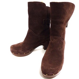 UGG / アグ アモレット スエードブーツ /ロッグブーツ /ウッドヒール USA6(23cm相当)(レディース)【中古】8j-1-115