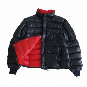 美品 MONCLER ski wear モンクレール ヴィンテージ アシックス製 袖ワッペン ダウンジャケット ブルゾン ネイビー サイズ160 レディース