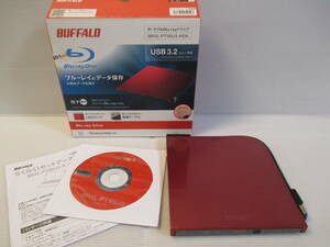 タ）バッファロー ポータブルブルーレイドライブ BRXL-PTV6U3-RDA USB3.2 美品