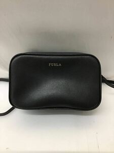 20240606【FURLA】フルラ ショルダーバッグ レザー ブラック ダブルファスナー ロゴ EK27LIL