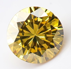 【１００円～】VS1！0.483ct 天然ダイヤ Fancy Deep Orangy Yellow(トリート) RD