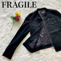 フラジール FRAGILE ライダースジャケット フェイクスエード ブラック S