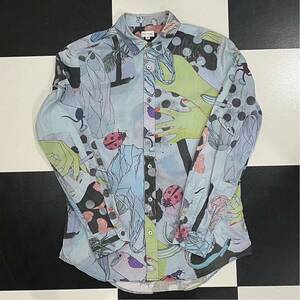 【222】 美品 ポールスミス 総 柄 trash print shirt てんとう虫 シャツ M paul smith トラッシュ プリント