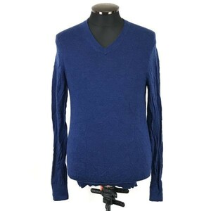 スマートスタンダード★ウール100％/長袖セーター【Mens size -L/青/blue】smart standard/Tops/Sweater◆BH68