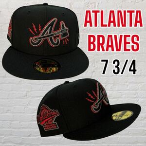 新品73/4 アトランタ・ブレーブス　海外限定ニューエラ　59FIFTY NEW ERA 日本未発売　ATLANTA BRAVES 帽子 キャップ 