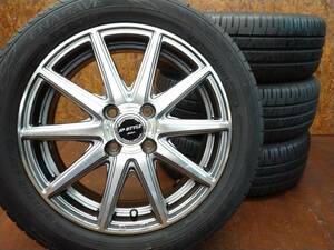 ★極上美品!! JP STYLE PCD100-4H+極上国産 185/55R15 4本SET!!アクア ヤリス ルーミーシエンタ トール タンク フィット フリード ノート★