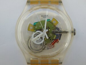 ★Ｗ―３８４★腕時計　SWATCH/スウォッチ ランダムゴースト 動作不明 バンド破損 ケース破損 3針 アナログ QUARTZ スケルトン[60]