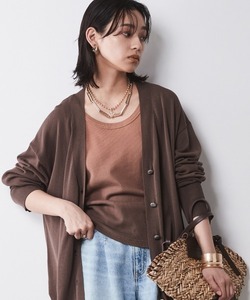 「CHIC STYLE」 ニットカーディガン L ブラウン レディース