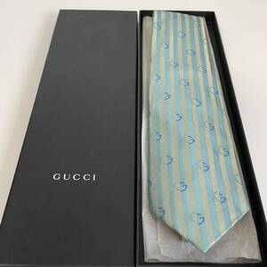 グッチ（GUCCI） ミントブルーGG柄ネクタイ